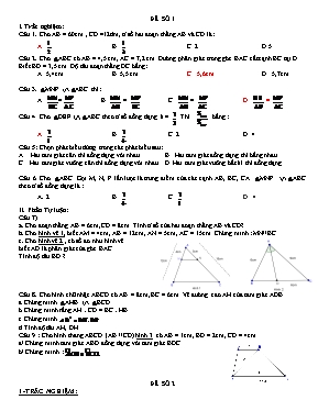 Bộ đề ôn tập kiểm tra chương 3 môn Hình học 8